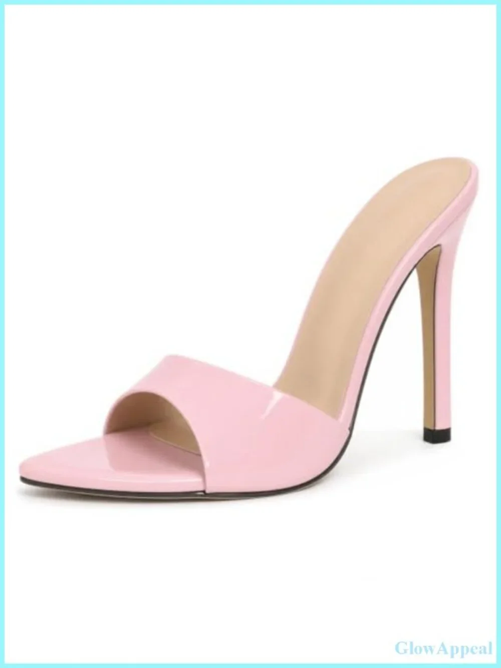 Women's Stiletto Mule Heels Pointed Toe Slip-On Party Sandals Non-Slip PU